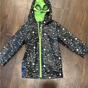 Cat & Jack Black Raincoat with Green Lining